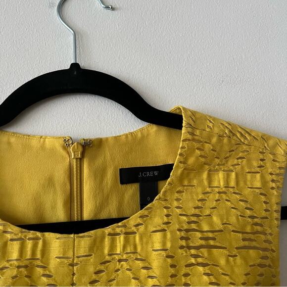 J. Crew Sunflower Yellow Textured Jacquard Eyelet Dress - Picture 5 of 8